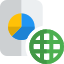 Global Axis of Pie chart sales data record file icon