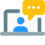 Chatting with a customer over instant messenger icon