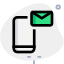 Mobile with email notification and envelope logotype icon