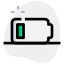 Smartphone low battery power level indication isolated on a white background icon