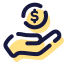 Moneda en mano icon