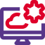 Cloud computing software setting on personal computer icon