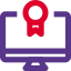 Online gaming competition on computer single ribbon award icon