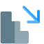 Downstairs direction with a arrow sign Layout icon
