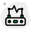 Electromagnetic waves are running with two electrodes icon