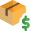 Premium delivery charges in dollars printed on box icon