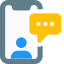 Chatting with client with cell phone inbuilt messenger icon