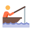 pescador en un barco icon