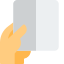 Holding paper or receipt isolated on a white background icon