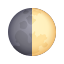 Mond im ersten Viertel icon