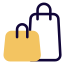 Shopping bag of different size for purchasing items icon