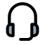 Professional headphones with noise cancellation microphone device icon