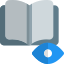 Viewing a book isolated on a white background icon