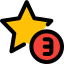 Three star ratings for above average performance feedback icon