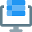 Spreadsheet data entry software on a personal computer icon
