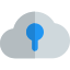Bit locker with cloud bridge isolated on white background icon