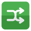 Twisted arrows for music shuffling button Interface icon