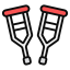 muletas externas-estoques-médicos-estoque-cor-esmagamento-estoques icon