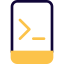 Mini programming software on a portable device like smartphone icon