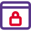 Browser security with padlock isolated on white background icon