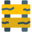 Traffic wooden barrier to avoid collision and other maintenance work icon