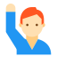 Man Raising Hand Skin Type 1 icon