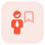 Bookmark sign businessman work at office layout icon