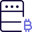 Bitcoin cryptocurrency blockchain server isolated on white background icon