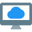 Cloud computing support with desktop version application icon