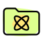 Folder on Atomic Research isolated on a white background icon