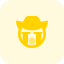 Cowboy with hat emoticon crying with flowing tears icon