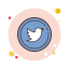 Twitter dentro de um círculo icon