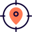 Position a loction target isolated on a white background icon