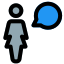 Businesswoman chat messenger application function layout icon