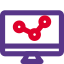 PC software with point line diagram graph plot icon