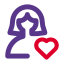 Favorite user profile picture with heart logotype icon