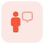 Chatting with peers messenger application function layout icon