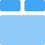 Bottom body grid with side sections layout icon