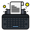 máquina de escribir externa marketing digital iconos flatart iconos planos de color lineal icon