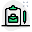 Clipboard with pencil of a daily work sheet icon