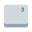 Superscript Three Key icon