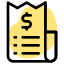 Billing for the hotel expenses and invoices icon