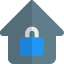 Padlock with home logotype with a concept of home security icon