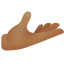 emoji com palma para cima e pele de tom de pele médio escuro icon