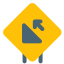 High slope road ahead for the road signal icon