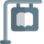 Sign post of a library direction isolated on a White background icon