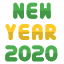 Happy new year two thousand twenty text icon