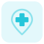 Hospital location with blood bank in same facility icon