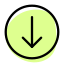 Down arrow direction button to download and save icon