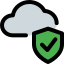 Secured cloud protection provider with firewall sheild icon